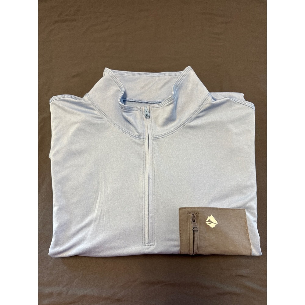 Ocean + Coast Mens Light Blue Quarter Zip Pullover Performance Shirt Large L